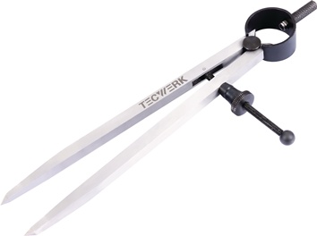 Veerpasser lengte 200 mm met snelspanmoer TECWERK