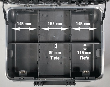Valise rigide largeur int.465xP255xH352 mm HDPE-plastique 42 l TECWERK