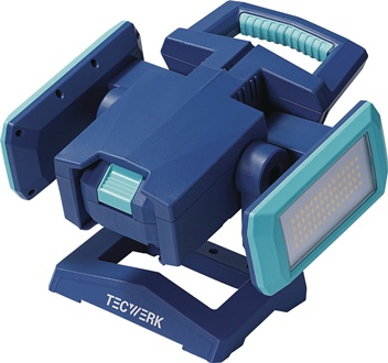 Reflektor diodowy 50 W 800–4500 lm Li-Ion 5200 mAh 14,8 V IP54 TECWERK