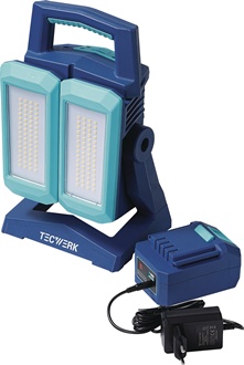 Reflektor diodowy 50 W 800–4500 lm Li-Ion 5200 mAh 14,8 V IP54 TECWERK
