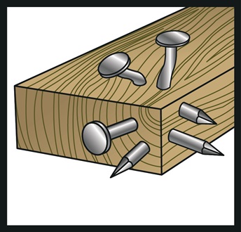 Holz mit Metallrückständen
