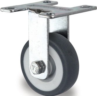 Bokwiel 100 mm 100 kg massief rubber glijlager 77 x 67 mm PROMAT