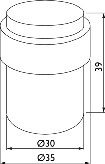 Podłogowy zderzak drzwiowy 3693 TS Ø 35 mm wysokość 39 mm matowy mocowanie na ko