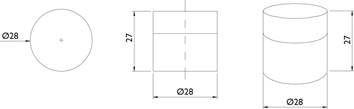 Wall door buffer stainless steel matt polished length 90 mm TECWERK