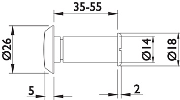 Türspion NW-4700 MS verchr.180Grad 35mm TECWERK