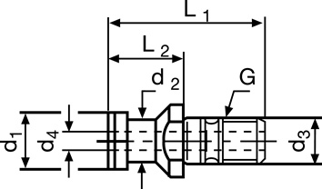 Spanbout DIN 69872 vorm A SK40 met gat TECWERK