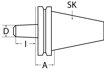 Cône pour mandrin de perçage DIN 69871A B16 SK40 longueur de saillie 25 mm TW