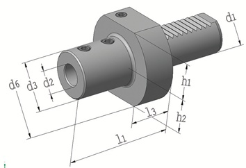 Tool holder E1 DIN 69880 clamping dm 40 mm VDI40 suitable for indexable insert d