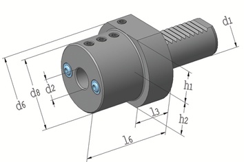 Gereedschapshouder E2 DIN 69880 span-d. 25 mm VDI40 passend voor boorstangen TW