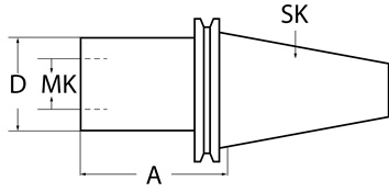 Conische spanbus DIN 69871AD MK4 SK40 uitkraaglengte 95 mm TECWERK