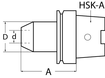 Uchwyt zaciskowy DIN 69893A Weldon śred. mocowania 10 mm HSK-A63 dł. części wyst