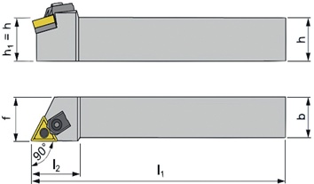 Klemdraaihouder MTJNR2525M16 rechts vernikkeld uitwendig draaien TECWERK