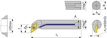 Bohrstange E10K-SDUCR 07 re.VHM m.IK TECWERK