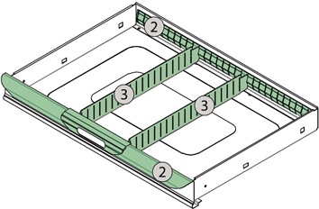 Drawer divider material 4-part TECWERK