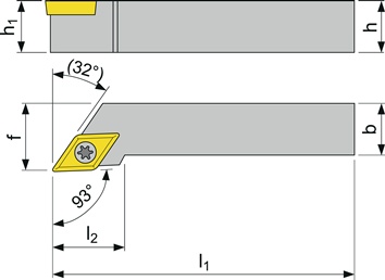 Klemdraaihouder SDJCL2525M11 links vernikkeld uitwendig draaien TECWERK
