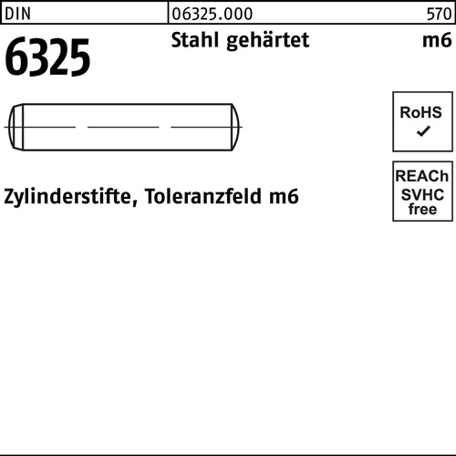 DIVERSE Zylinderstift DIN 7979 m.Innengewinde D 20 x 50 Stahl gehärtet Tolera... 