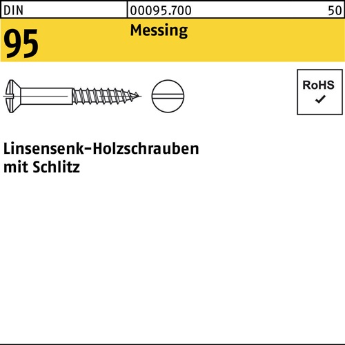 Linsensenkkopf Holzschraube Schlitz-Antrieb 4 mm x 25 mm 30 Stück