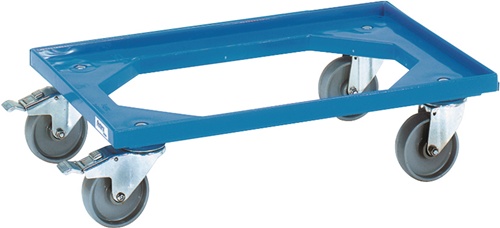 Kistenroller Tragfähigkeit 250 kg Gummi-Bereifung L600xB400mm Kunststoff rot ALLIT