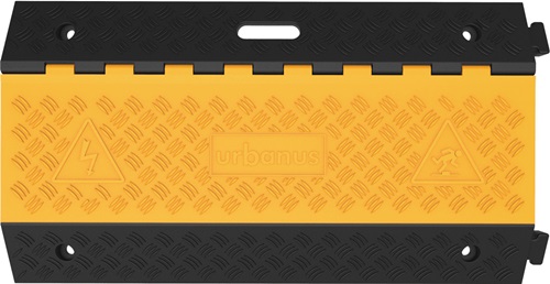 Schlauch- und Kabelbrücke L900xB500xH70mm Gummi schwarz/gelb 3 Kanäle 