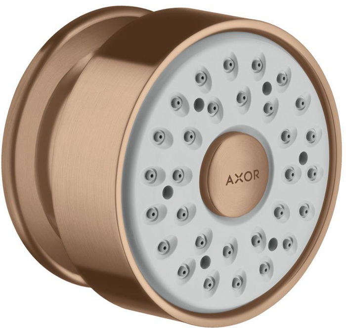 Seitenbrause AXOR 1jet DN 15, runde Rosette brushed red gold HANSGROHE