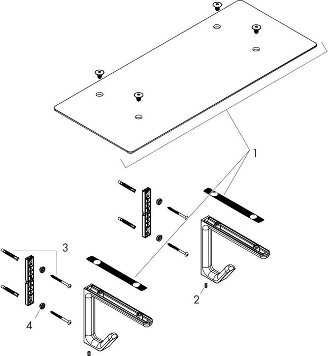 Badetuchablage AXOR UNIVERSAL 600mm brushed black chrome HANSGROHE