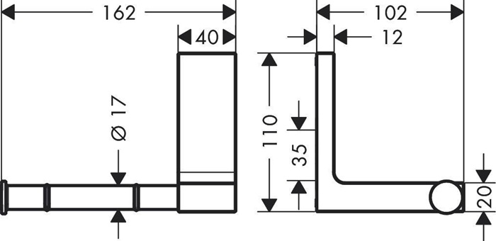 Toilettenpapierhalter AXOR UNIVERSAL rectangular brushed nickel  