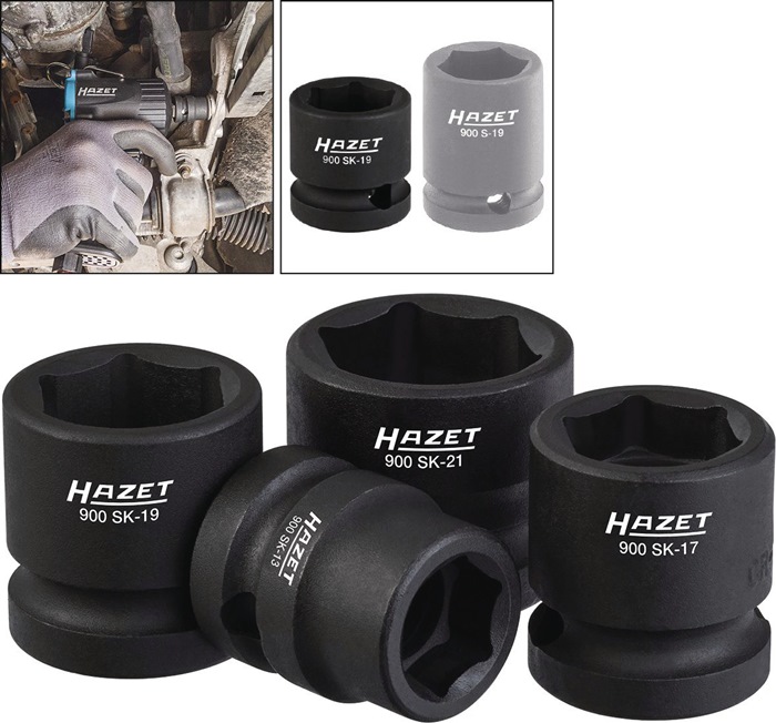 HAZET Kraft-Steckschlüssel-Satz 900SK//4 4tlg Antrieb 1//2Zoll phosphatiert Ab...