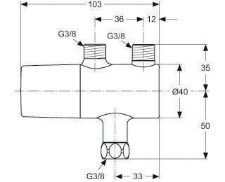 IDS Eckventilthermostat CERAPLUS chrom IDEAL STANDARD