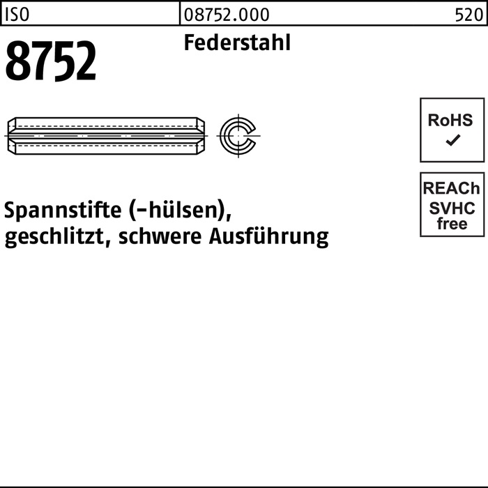 DIN 1481 Federstahl Spannstifte schwere Ausführung Spannhülsen Abmessung: 2x10 200 Stück DIN 1481 Federstahl Spannstifte schwere Ausführung Spannhülsen Abmessung: 2x10 200 Stück