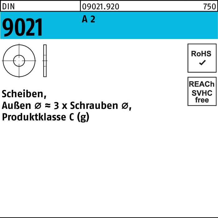 DIN 9021 - Unterlegscheiben 8 x 24 - für Schrauben 8 mm