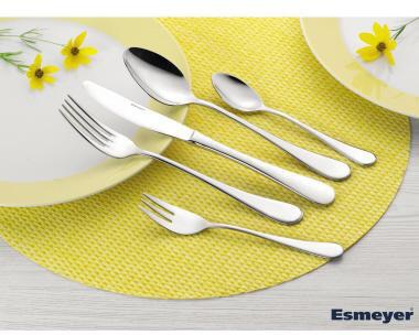 Besteckgarnitur Esmeyer® CELINE Mehrweg 6 x Löffel Messer Gabeln Kaffeelöffel Kuchengabeln Edelstahl 18/10 poliert silber ESMEYER