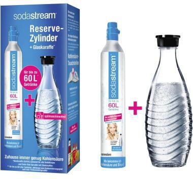 CO2-Zylinder sodastream 1 l Glasflasche (spülmaschinengeeignet) sodastream Wassersprudler Crystal 2.0 Easy One Touch Easy SODASTREAM