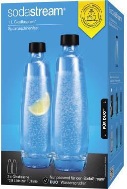 Sprudlerflasche sodastream SODASTREAM Wassersprudler DUO Titan 1016812491 1 l Fülllinie 0,84l spülmaschinengeeignet Glas 2 St