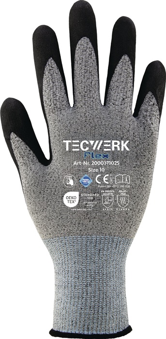 Handschuhe Flex Gre 9 grau/schwarz EN 388 PSA-Kategorie II TECWERK