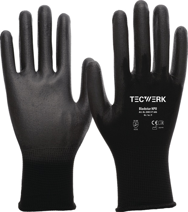 Handschuhe Blackstar NPU Gre 7 (M) schwarz EN 388 PSA-Kategorie II  TECWERK Max Schoen GmbH