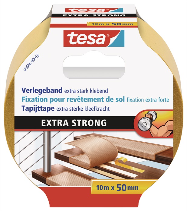 Tapijttape 5686 lengte 10 m breedte 50 mm wiel TESA Lerou ijzerwaren, de  webshop voor bouw, industrie en technische diensten.