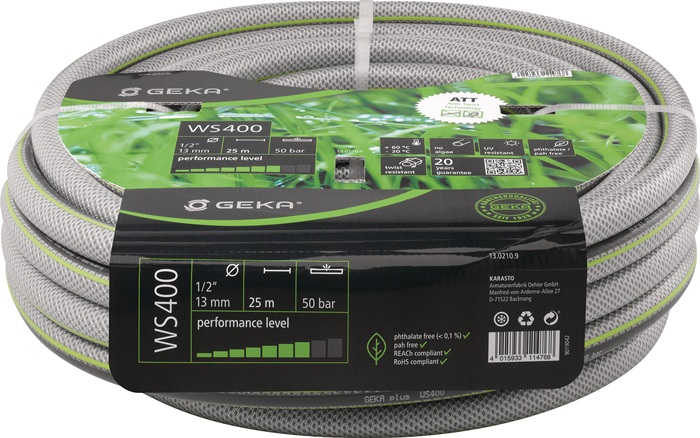 Wasserschlauch WS400 Länge 50 m Innen-Ø 13 mm Außen-Ø 17 mm Rolle GEKA