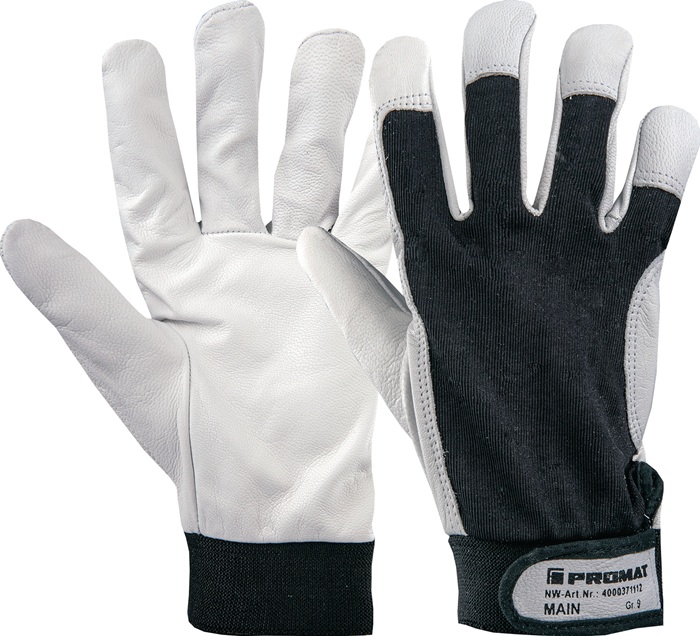 Koch-Werkzeuge: Handschuhe Main Gre 9 schwarz/naturfarben EN 388  PSA-Kategorie II PROMAT