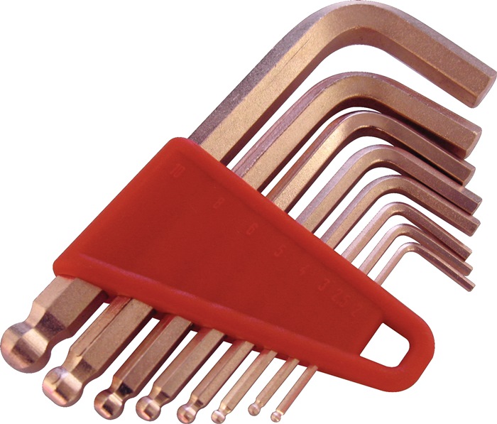Sechskantwinkelschraubendrehersatz 8-teilig SW 2 - 10 mm Kupfer 