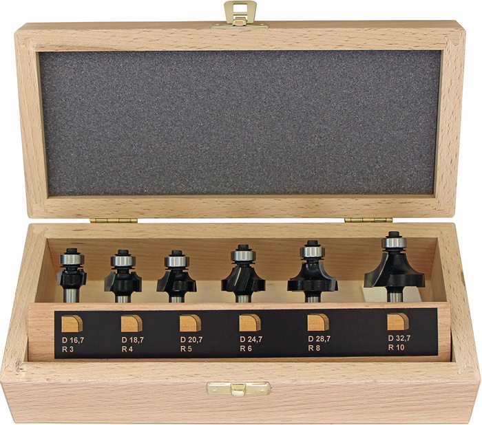 Holzmann OFS12 - Jeu De 12 Fraises Pour Défonceuse Queue 8 Mm En Coffret Aluminium