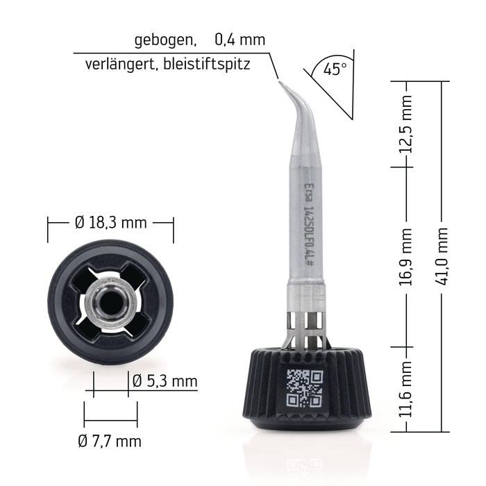 ERSA ERSADUR Lötspitze für i-Tool, abgewinkelt, bleistiftspitz, 0,6 mm