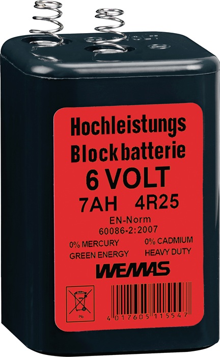 Blockbatterie 6 V 7 Ah 4R25 Max Schoen GmbH
