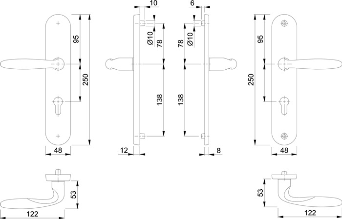 HOPPE WET-Schutz-Wechselgarnitur Langschild,PZ,8/72,Meran M57/371A/370/112SH DR,F77-R HOPPE WET-Schutz-Wechselgarnitur Langschild,PZ,8/72,Meran M57/371A/370/112SH DR,F77-R