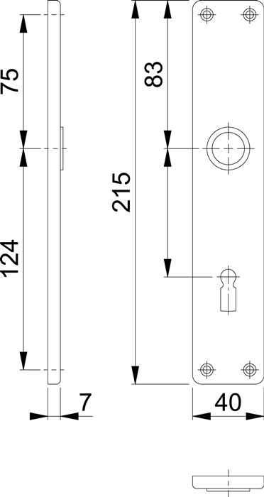 Langschildpaar 202SP F1/ naturfarbig F1 BB 72 mm HOPPE