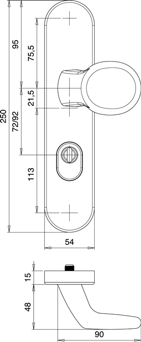 EDI 8745//0272//00 Schutzgarnitur Logo 8745//0272 Edelstahl EST 72 mm 35-45 mm