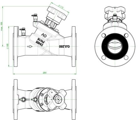 Oventrop Strangregulierventil Hydrocontrol VFC PN 16, Grauguss, Flansch ...